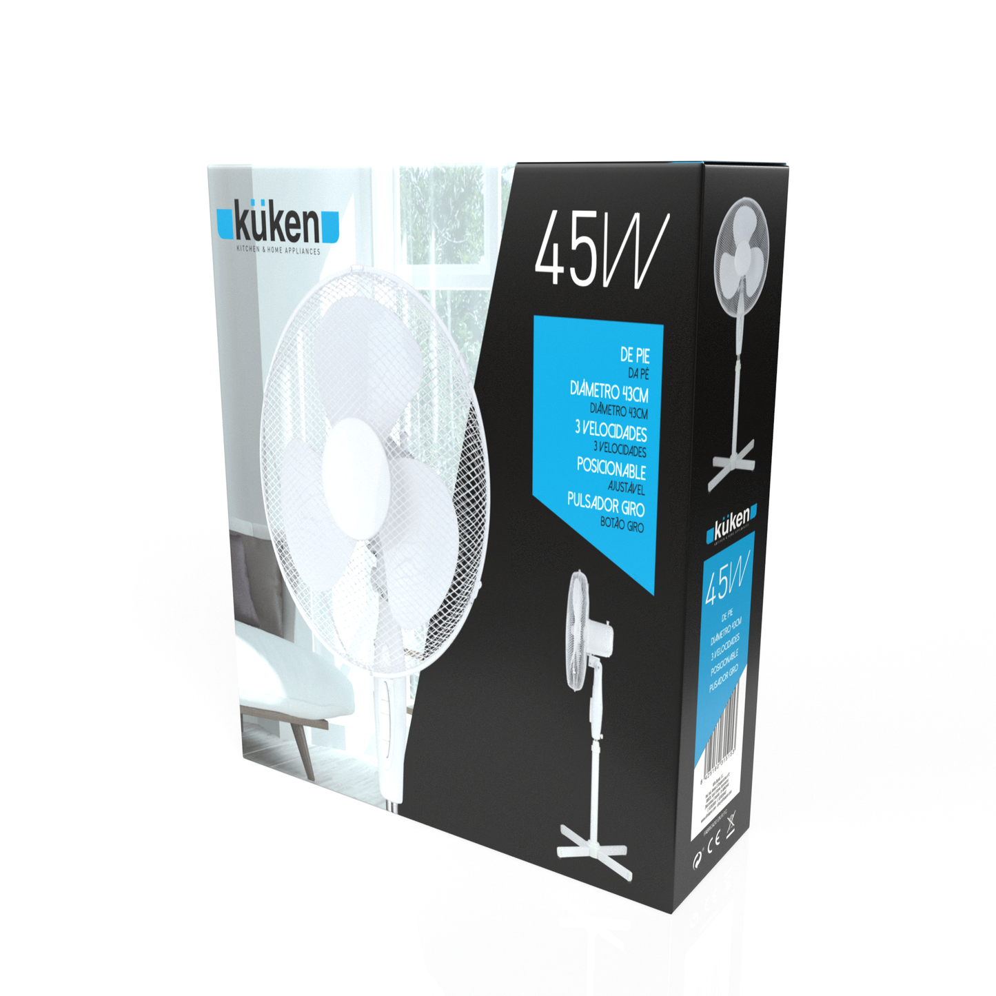 VENTILADOR DE PÉ KÜKEN 45W