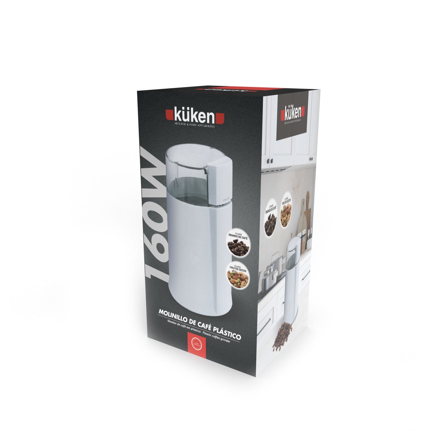 MOINHO DE CAFÉ DE PLÁSTICO KUKEN 160W
