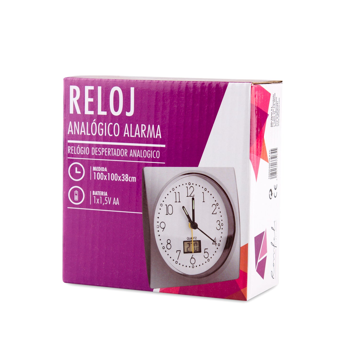 RELÓGIO ALARME ANALÓGICO ONLEX PRATA