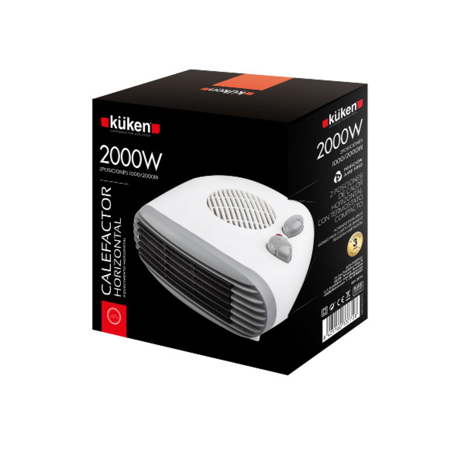 CALORIFERO HORIZONTAL KUKEN 1000W / 2000W