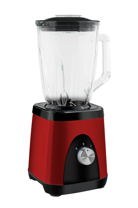 LIQUIFICADORA KUKEN DE VIDRO CRISTAL VERMELHO 1000W 1.5L