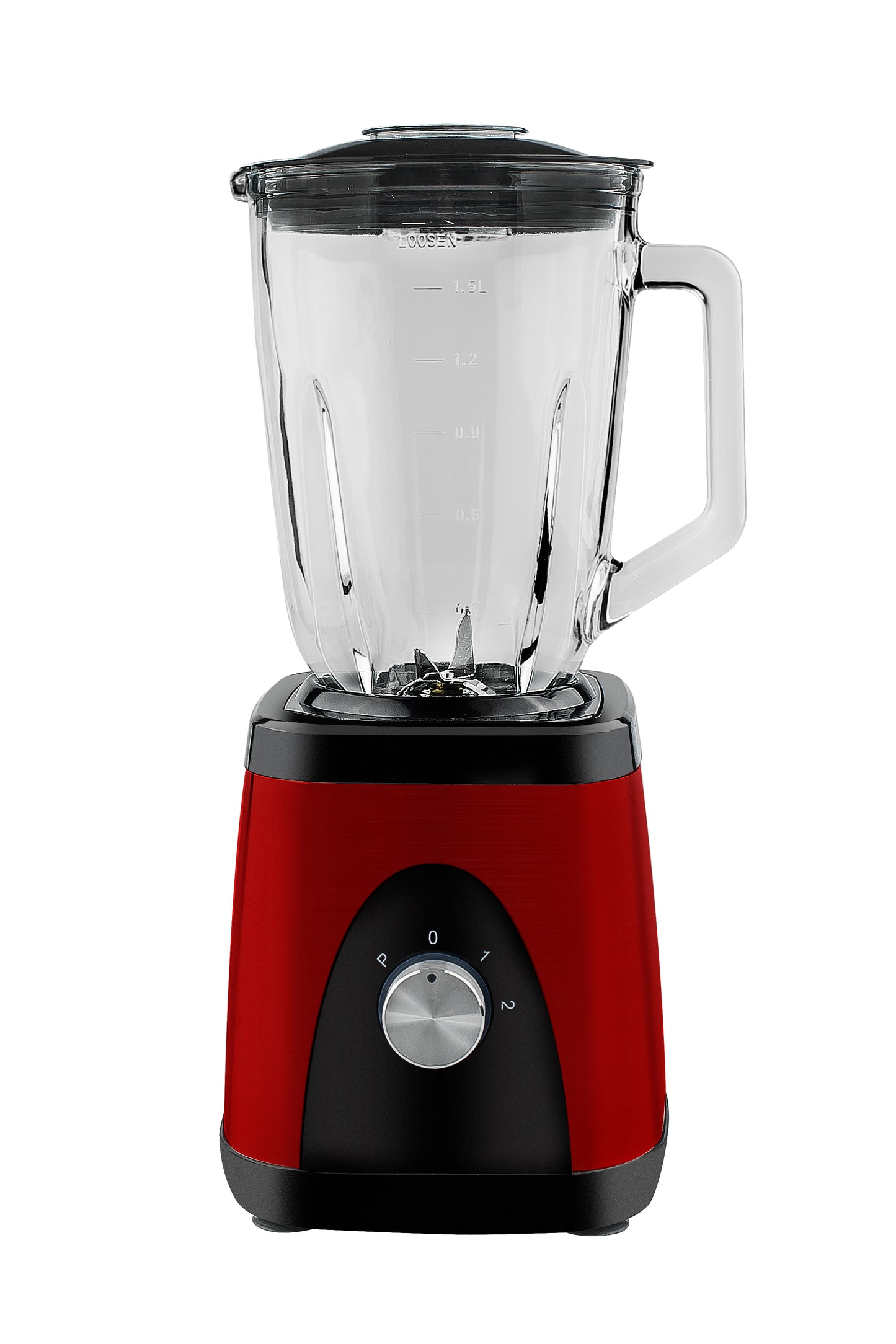 LIQUIFICADORA KUKEN DE VIDRO CRISTAL VERMELHO 1000W 1.5L