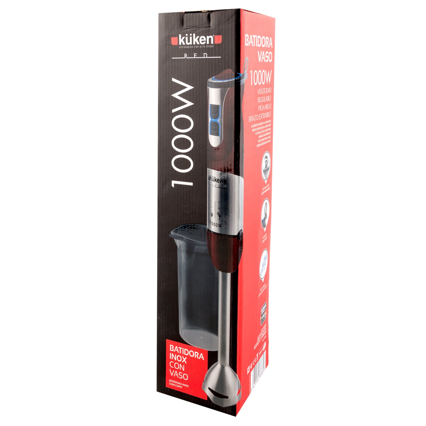 VARINHA MÁGICA KUKEN 1000W INOX + VASO 600ML