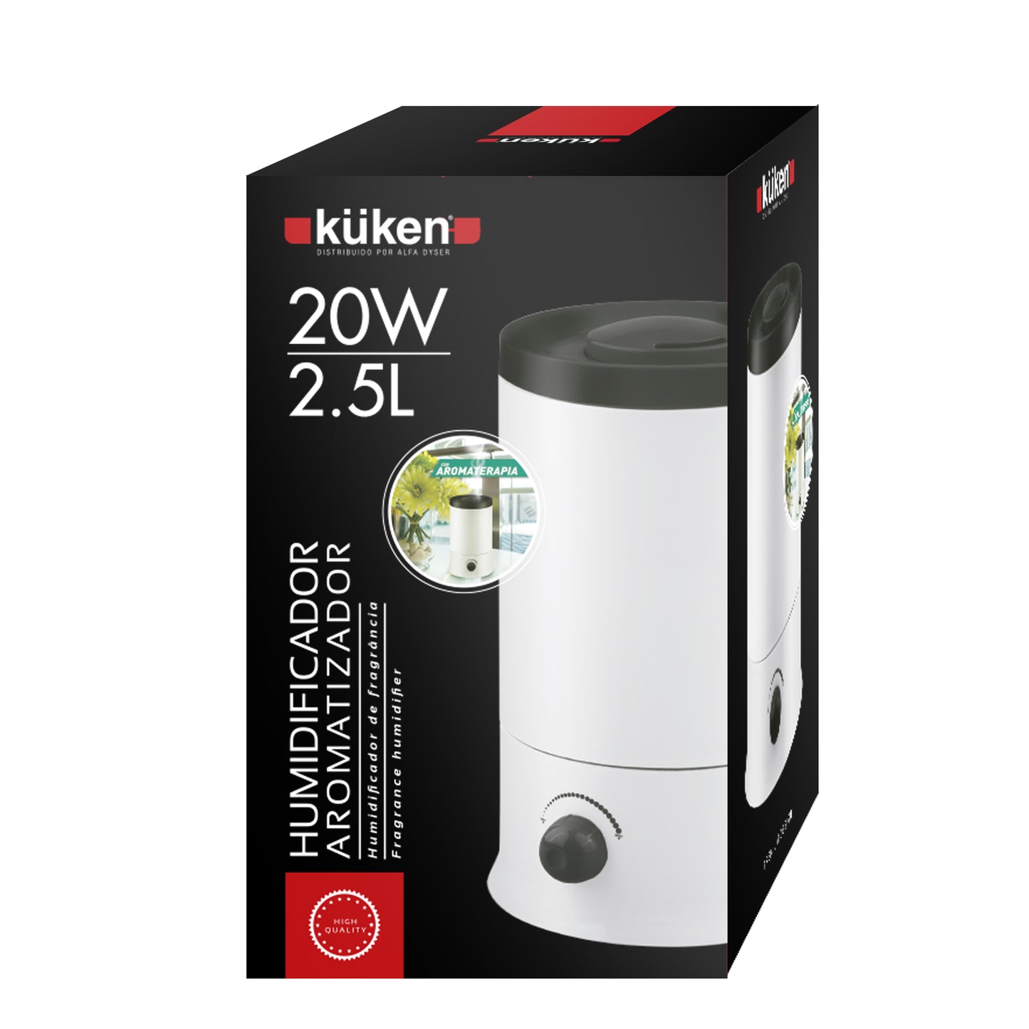 HUMIDIFICADOR DE AROMATHERAPY 20W 2.5 L KUKEN