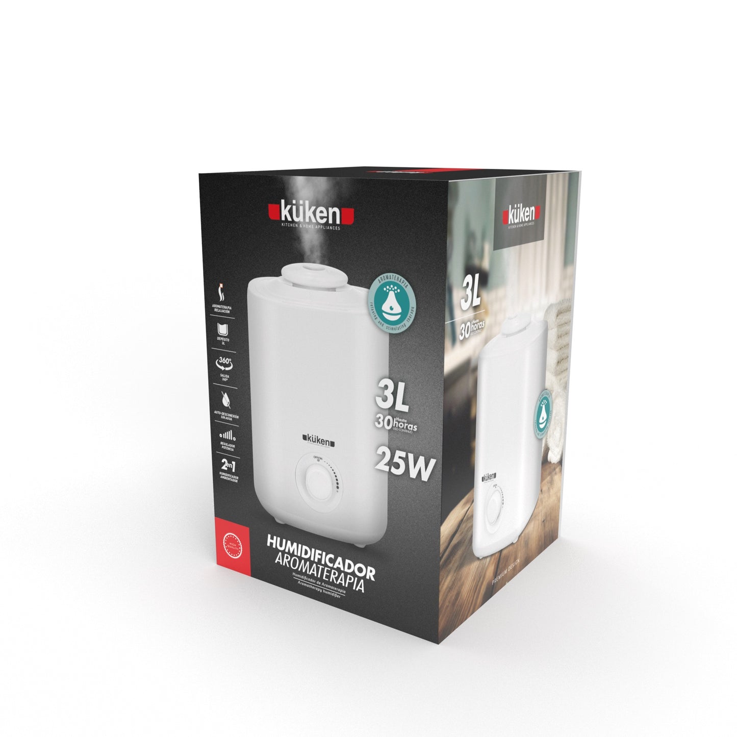 KÜKEN 20W 2,5L HUMIDIFICADOR E AROMATIZADOR DE AR
