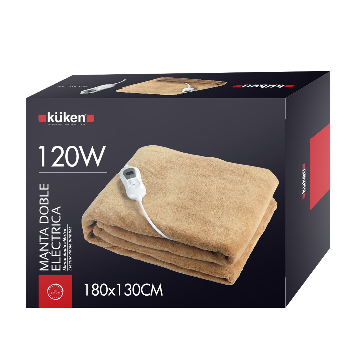MANTA ELETRICA 180 X 130 CM KUKEN 120W