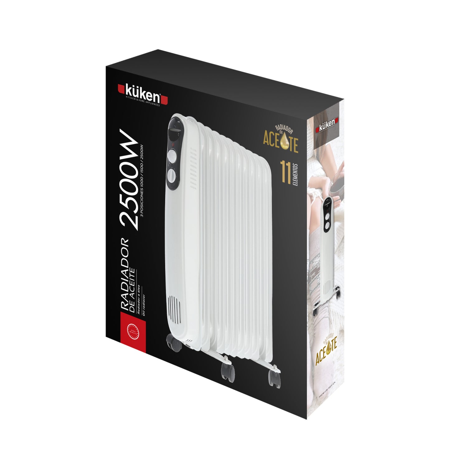 RADIADOR DE ÓLEO 2500W 11 ELEMENTOS BRANCOS