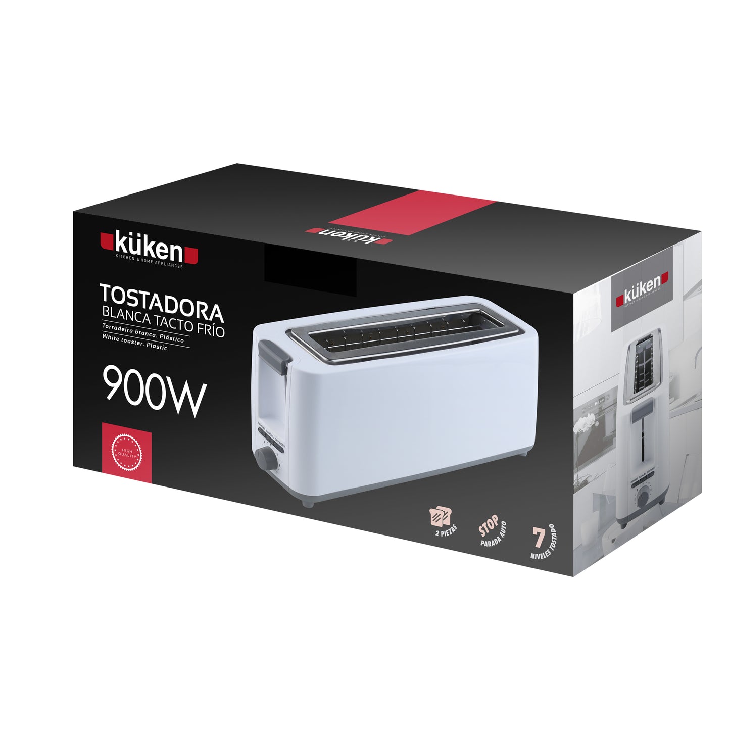 TORRADEIRA GRANDE DE PLÁSTICO 900W KÜKEN 1 SLOT