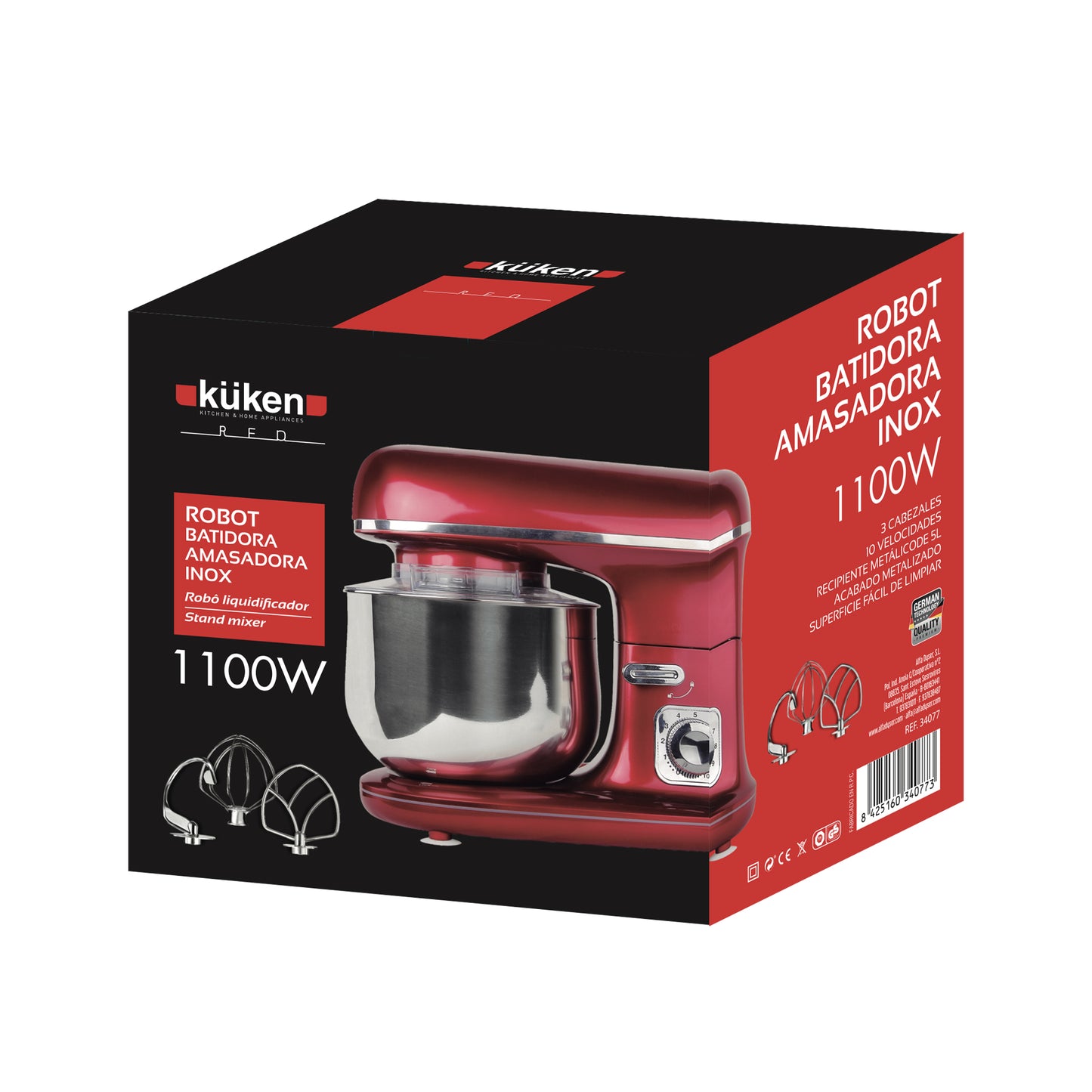 ROBÔ MIXER KÜKEN RED 1100W