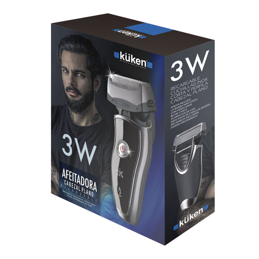MAQUINA DE BARBER COM BATARIA CABEÇA PLANA KÜKEN 3W