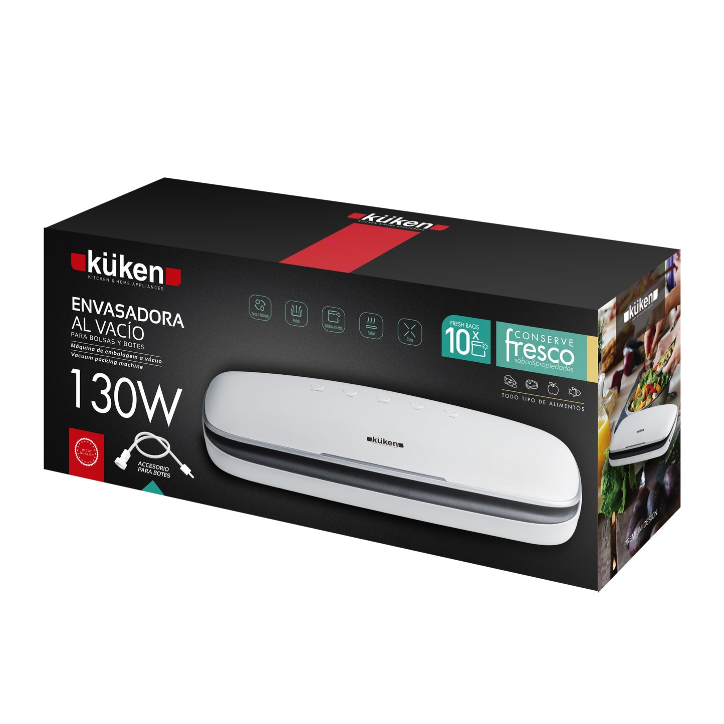 EMBALADORA DE VÁCUO KUKEN 130W / SACOS DE EMBALAGEM