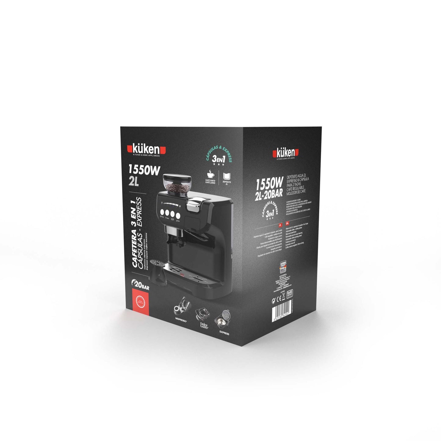 MACHINE À CAFÉ À CAPSULE / ESPRESSO 3 EN 1 KÜKEN