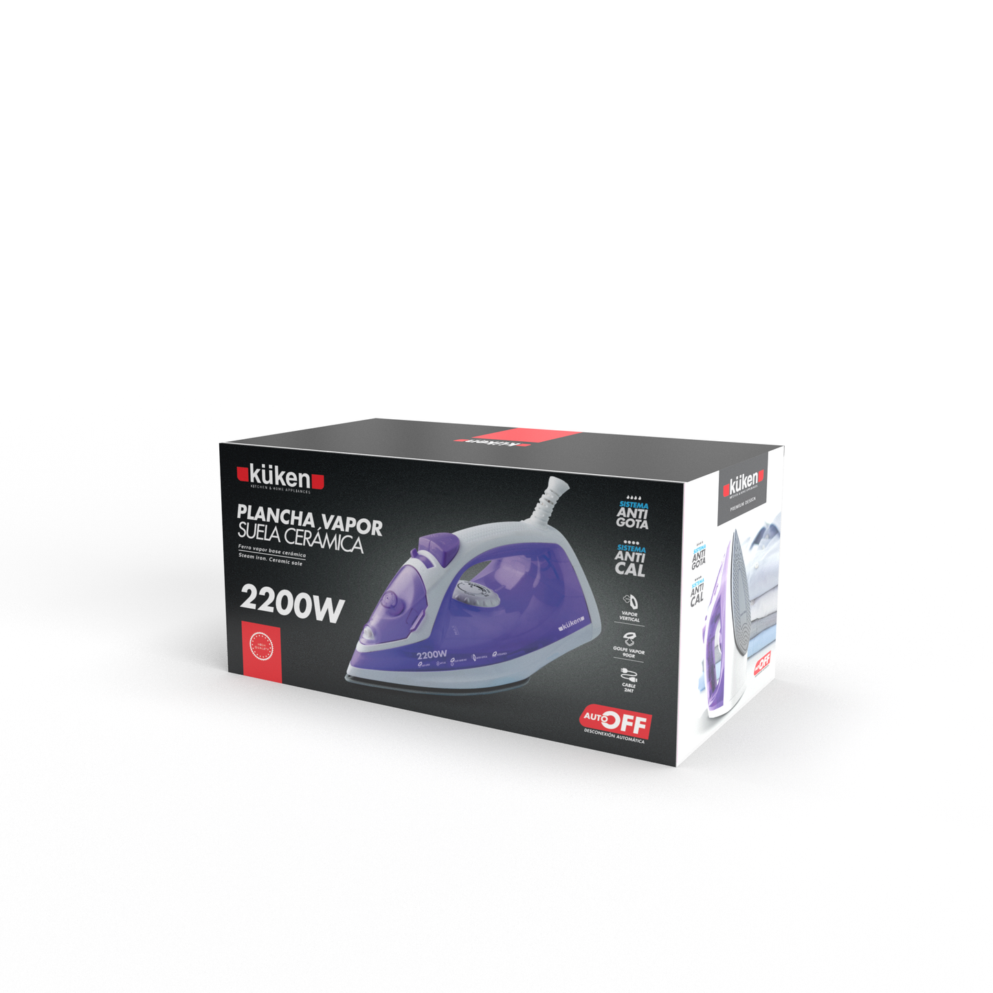 FERRO A VAPOR  KÜKEN COM SOLA CERÂMICA 2200W