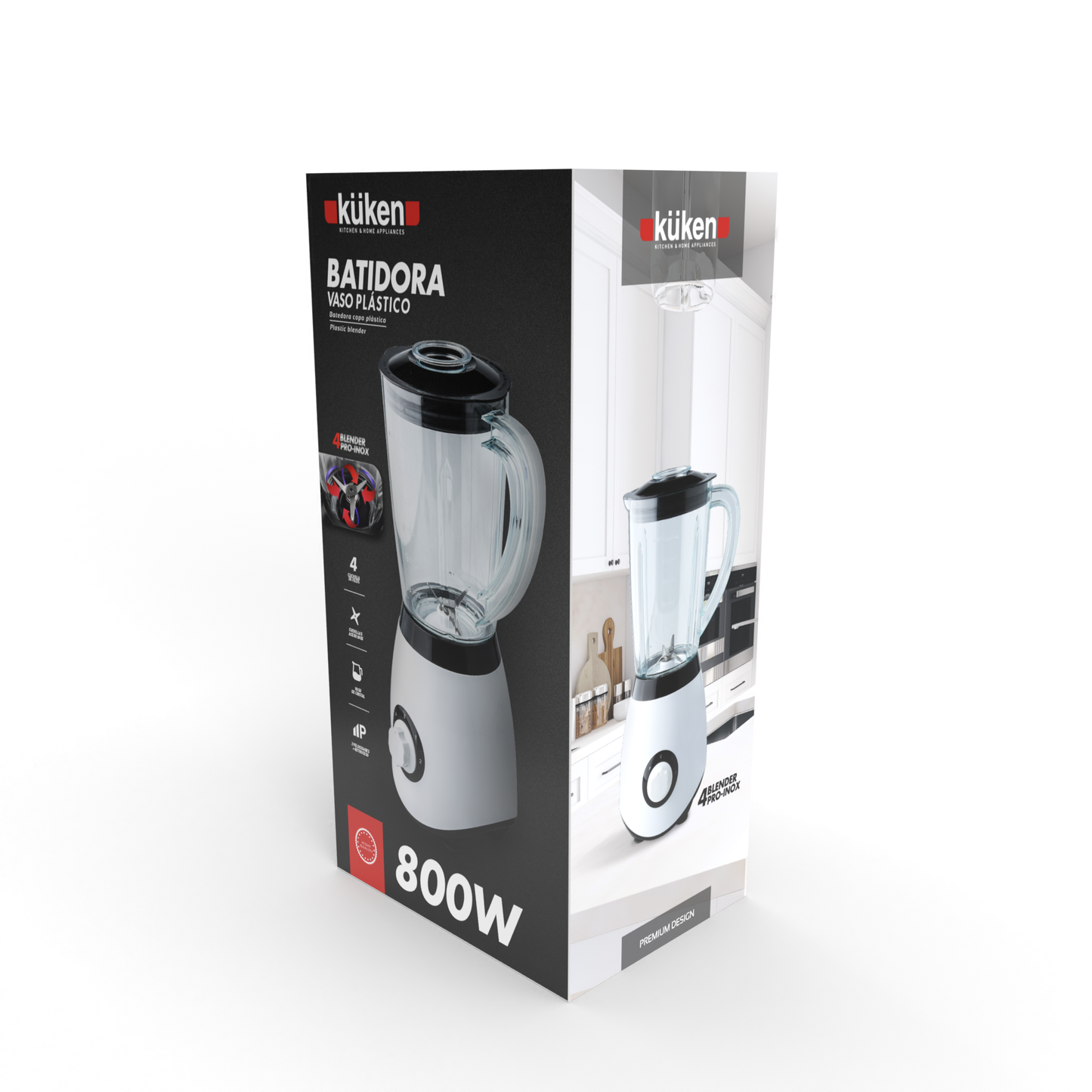 LIQUIDIFICADOR COM JARRO DE PLÁSTICO 1,5L 800W KÜKEN