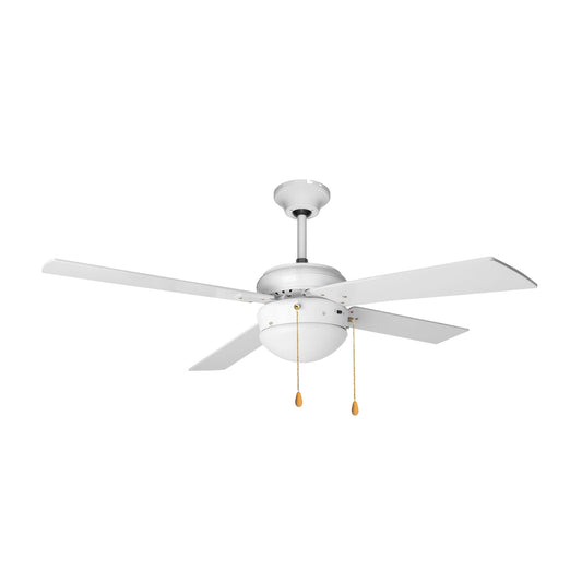 VENTILADOR DE TETO COM LUZ KÜKEN 4 LÂMINAS BRANCAS