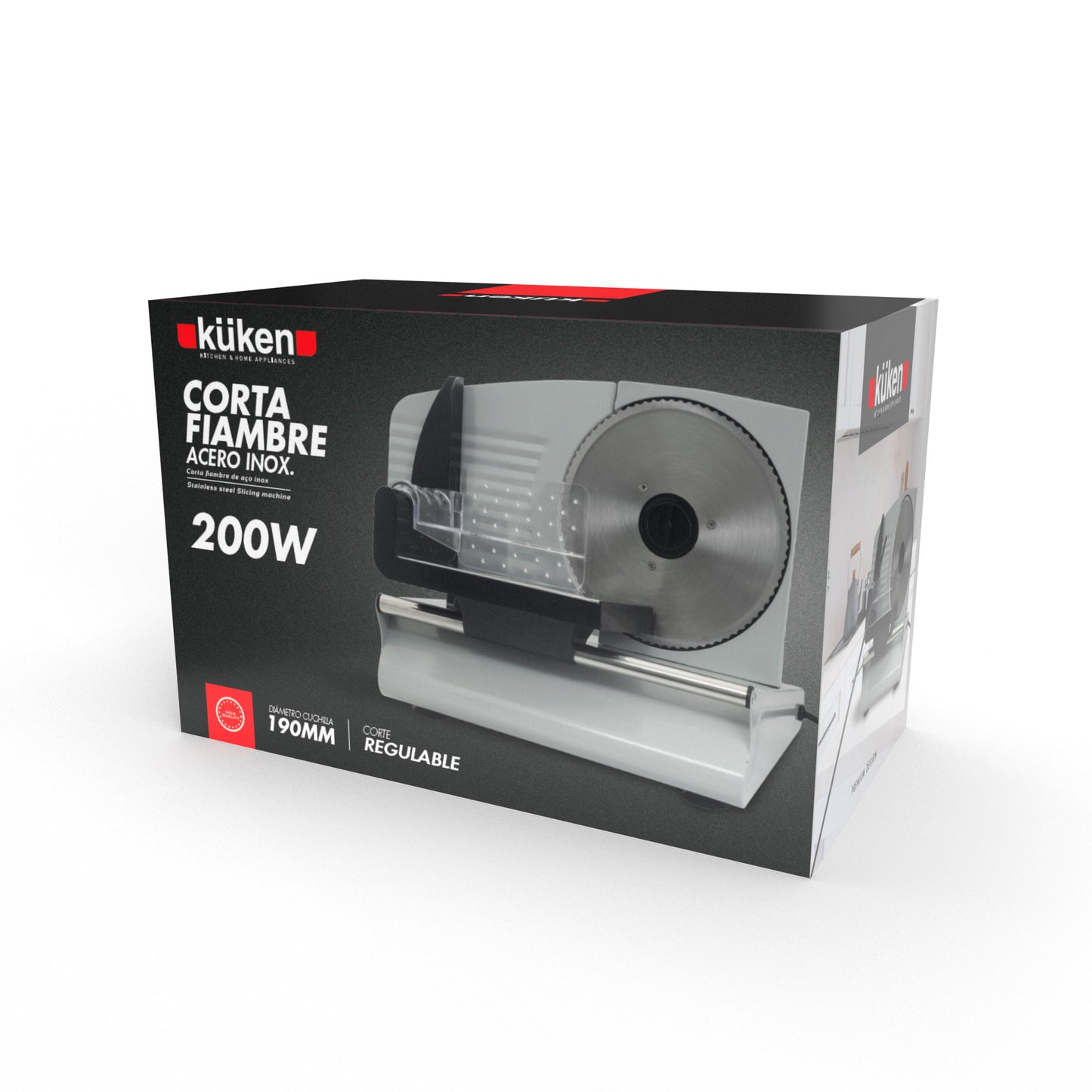 MAQUINA DE FATIAR KUKEN 200W AÇO INOX 190MM