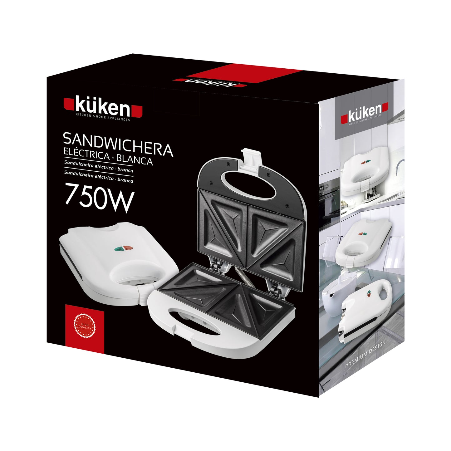 SANDUICHEIRA ELÉTRICA BRANCA KUKEN 750W