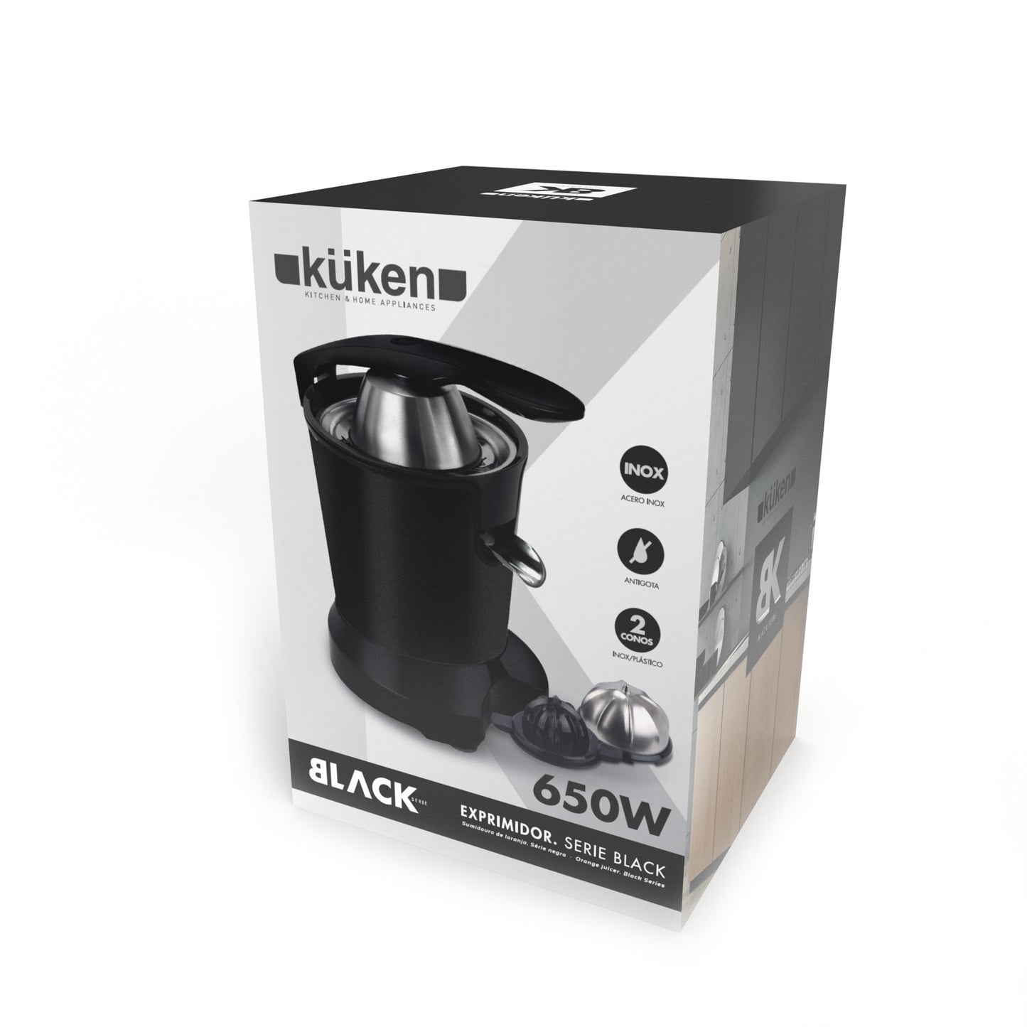 EXPREMEDOR DE CITRINOS KUKEN 650W COM BRAÇO PRETO