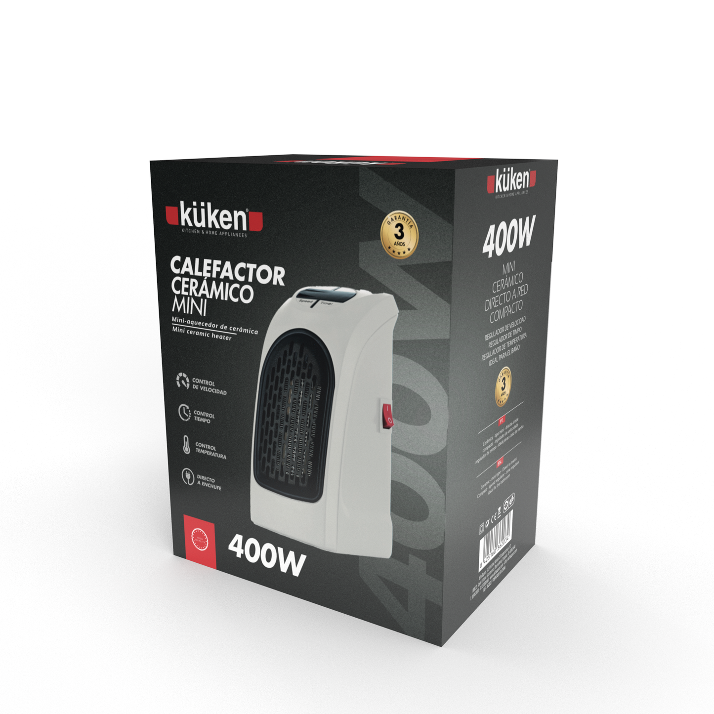 MINI AQUECEDOR DE CERÂMICA KUKEN 400W