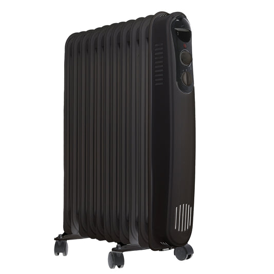 RADIADOR DE ÓLEO PRETO DE 11 ELEMENTOS DE 2500W