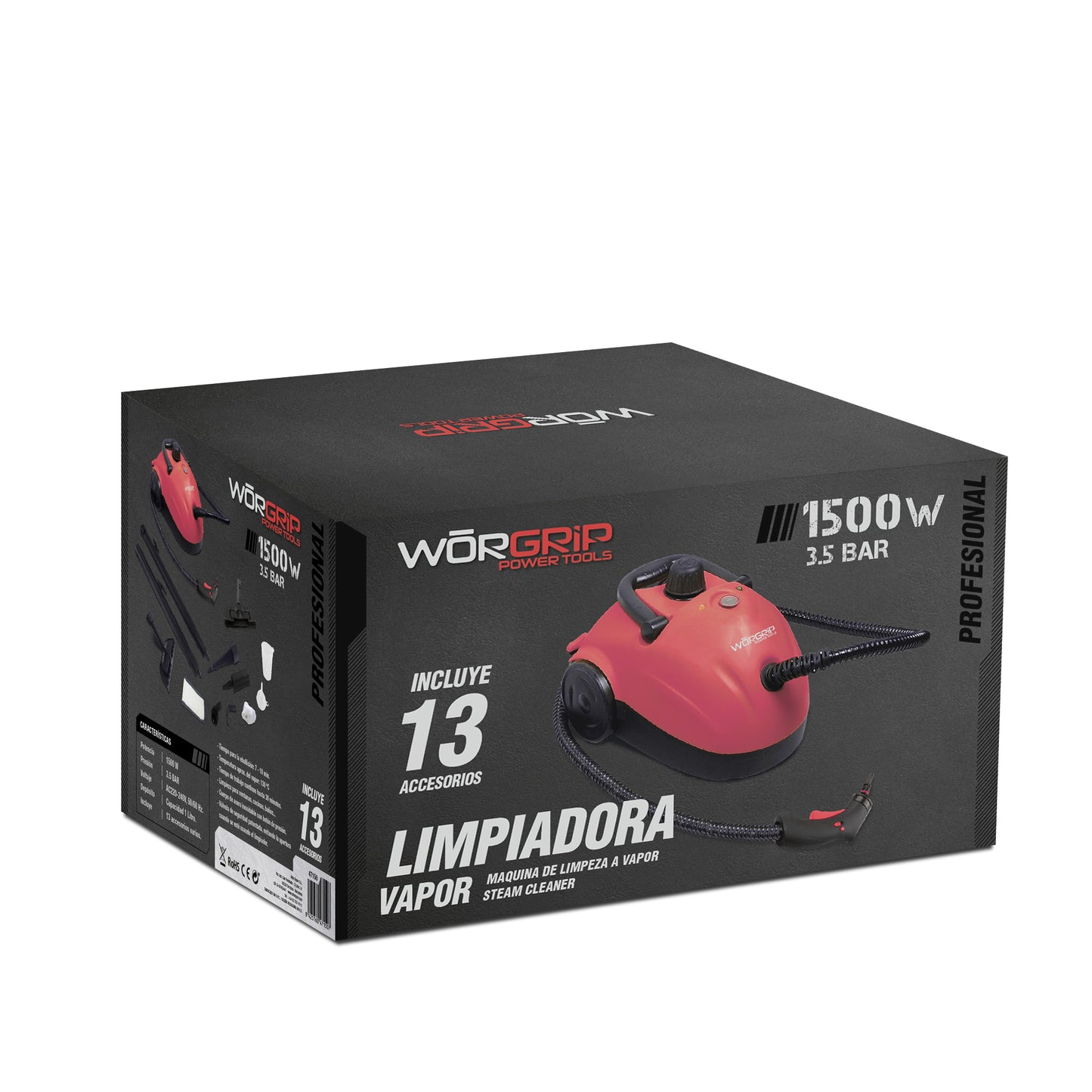 WŌRGRIP STEAM CLEANER 1500W 4BAR