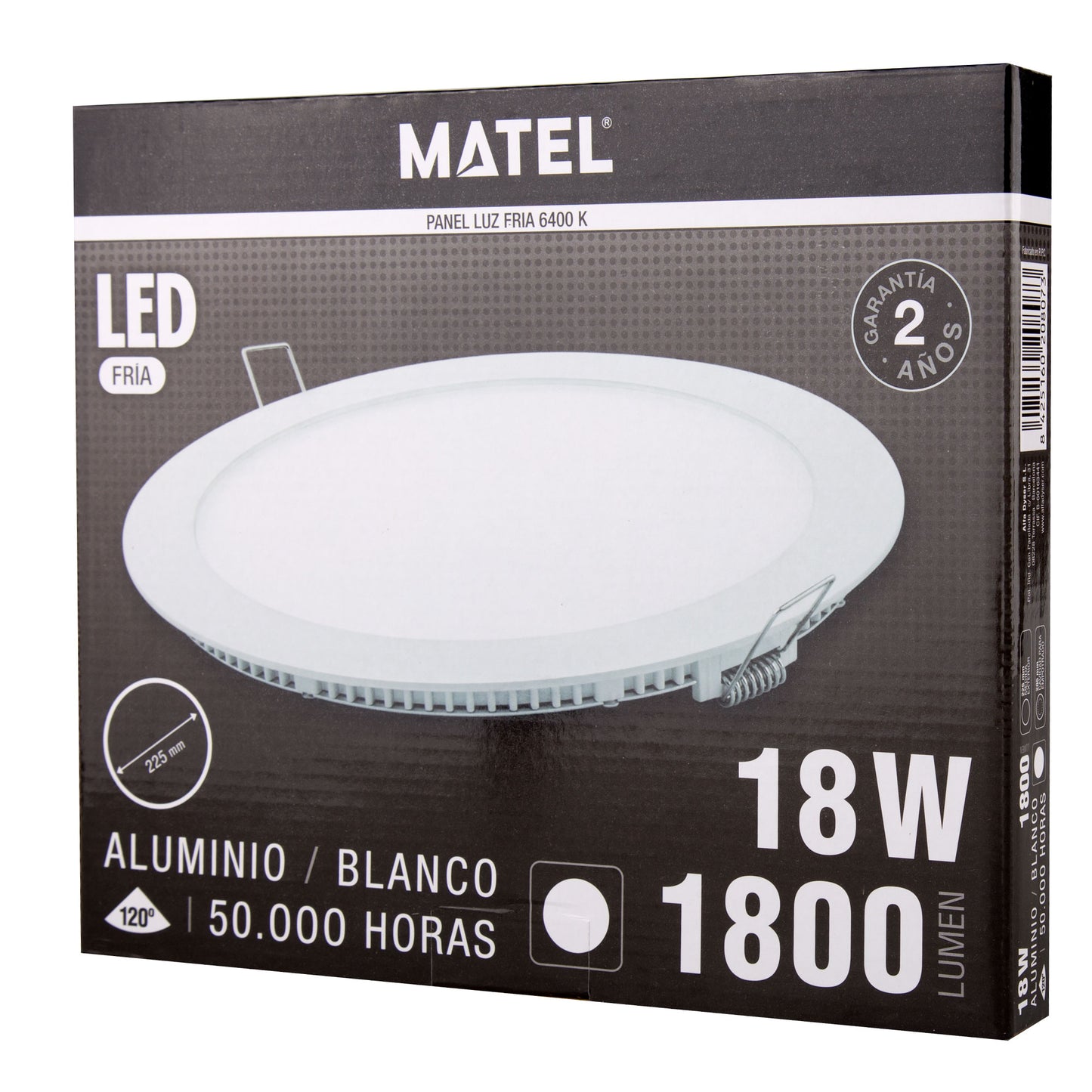 PLACA LED ULTRA FINA BRANCA REDONDA PLANA 120 EM ALUMÍNIO 230V AC