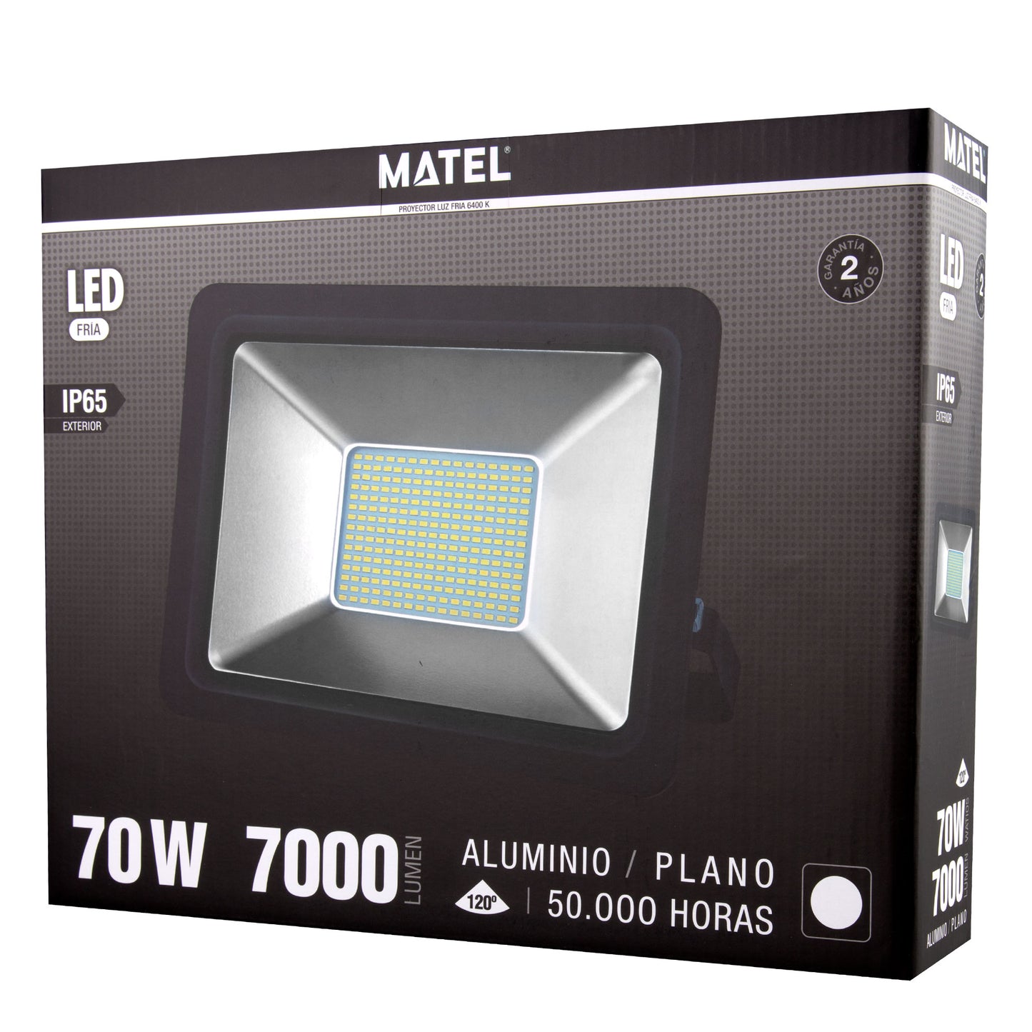 BLACK FLAT ALUMINUM LED SPOTLIGHT 10W 20W 30W 50W 70W 100W 150W 200W IP65 230V AC