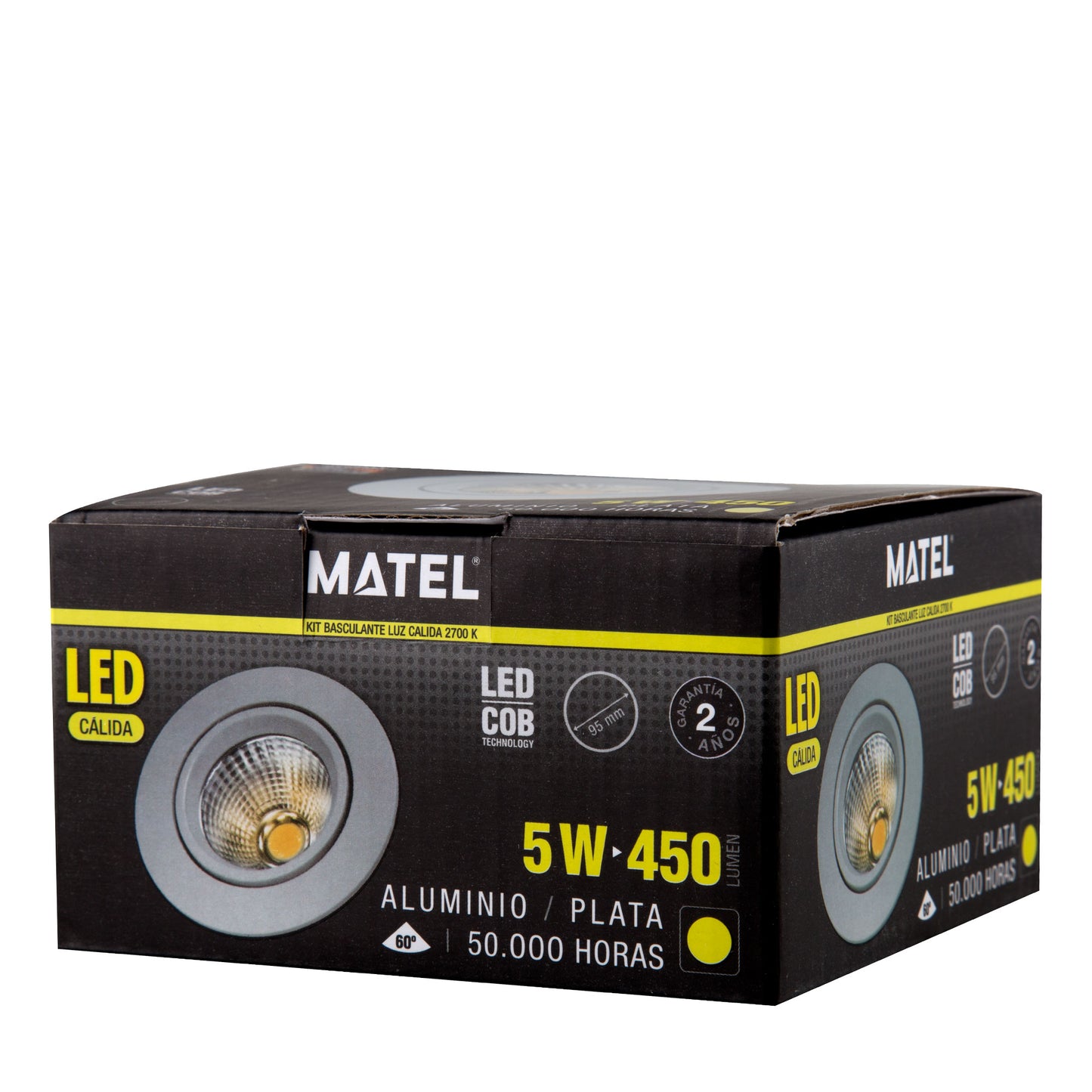 ARO ALUMÍNIO BRANCO PRATA 5W 8W COB LED INTEGRADO 230V AC