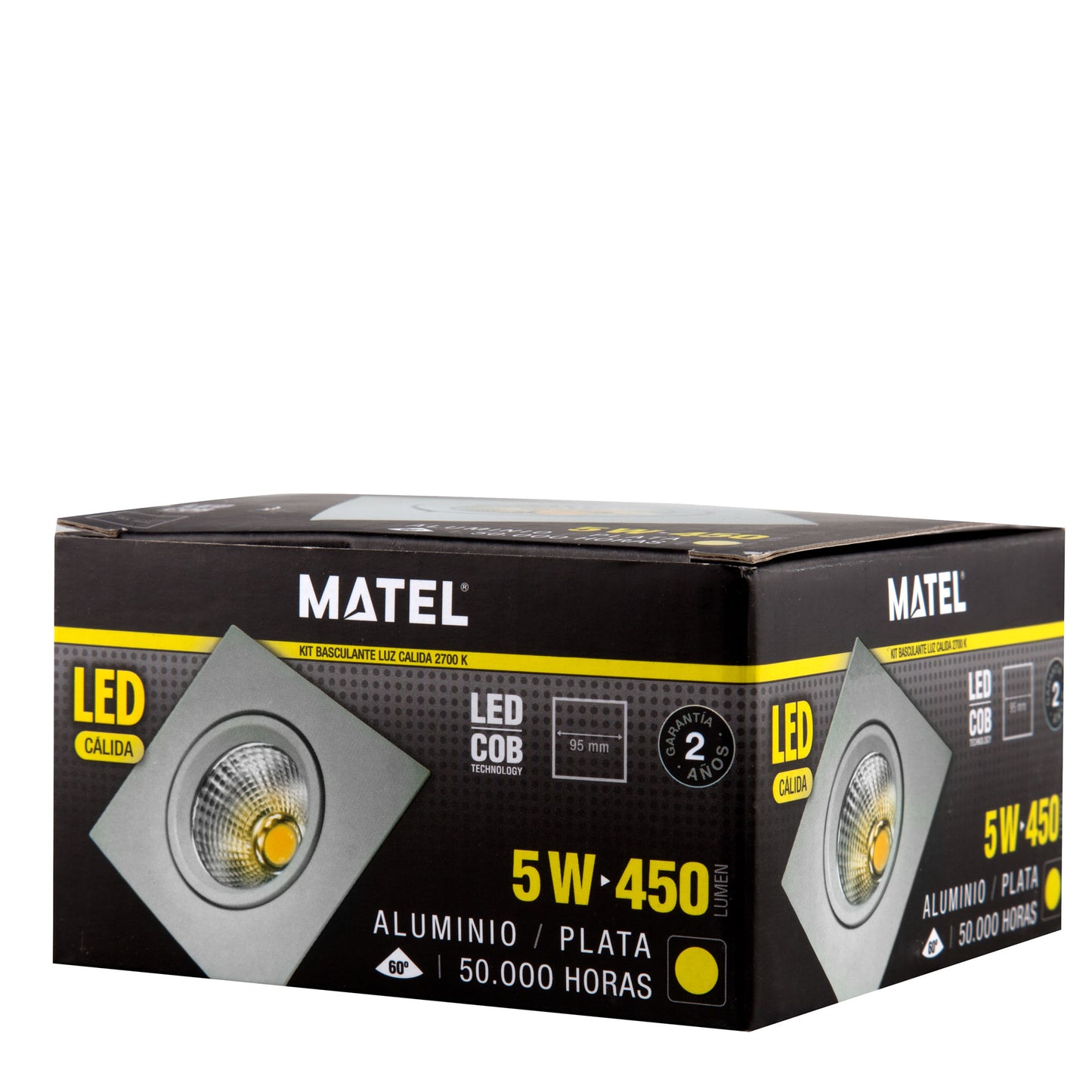 ARO ALUMÍNIO BRANCO PRATA 5W 8W COB LED INTEGRADO 230V AC