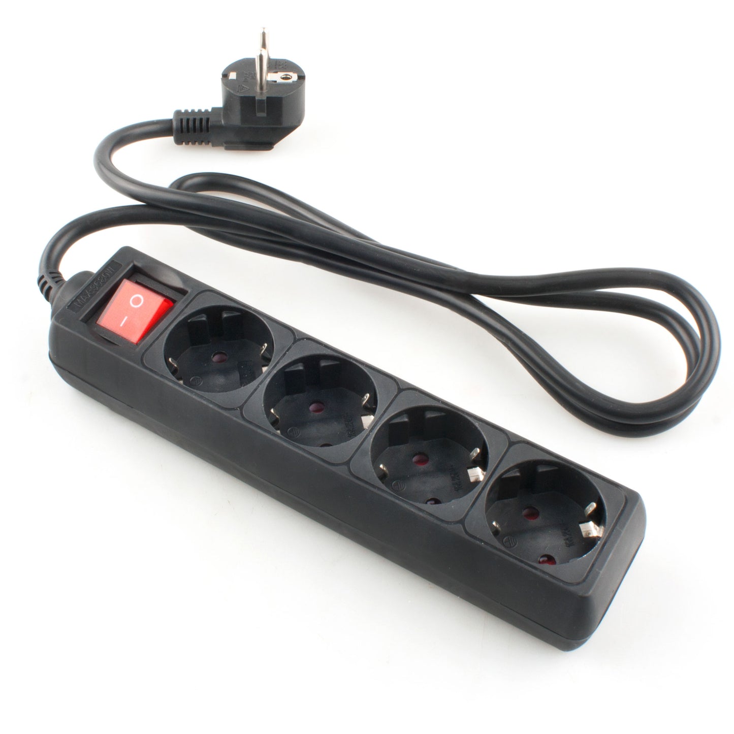 EXTENÇÃO ELÉTRICA COM BASE PRETA DE 3 / 4 / 5 / 6 TOMADAS COM INTERRUPTOR E COM CABO 1.5M