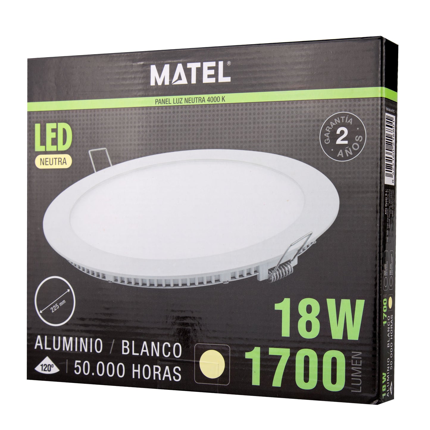 PLACA LED ULTRA FINA BRANCA REDONDA PLANA 120 EM ALUMÍNIO 230V AC