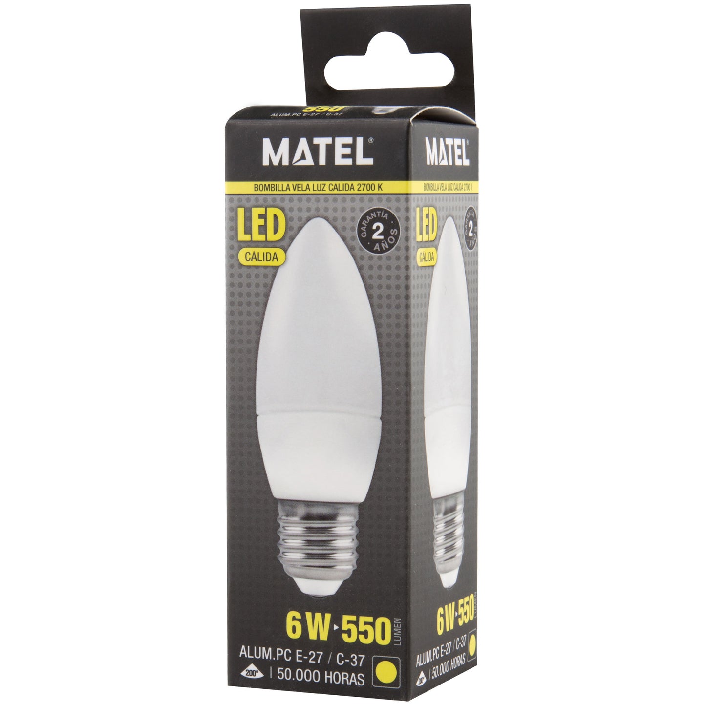 LAMPADA LED VELA E14 E27 DE 3W ATE 8W LUZ FRIA / NEUTRA / QUENTE C37 200º 230V AC