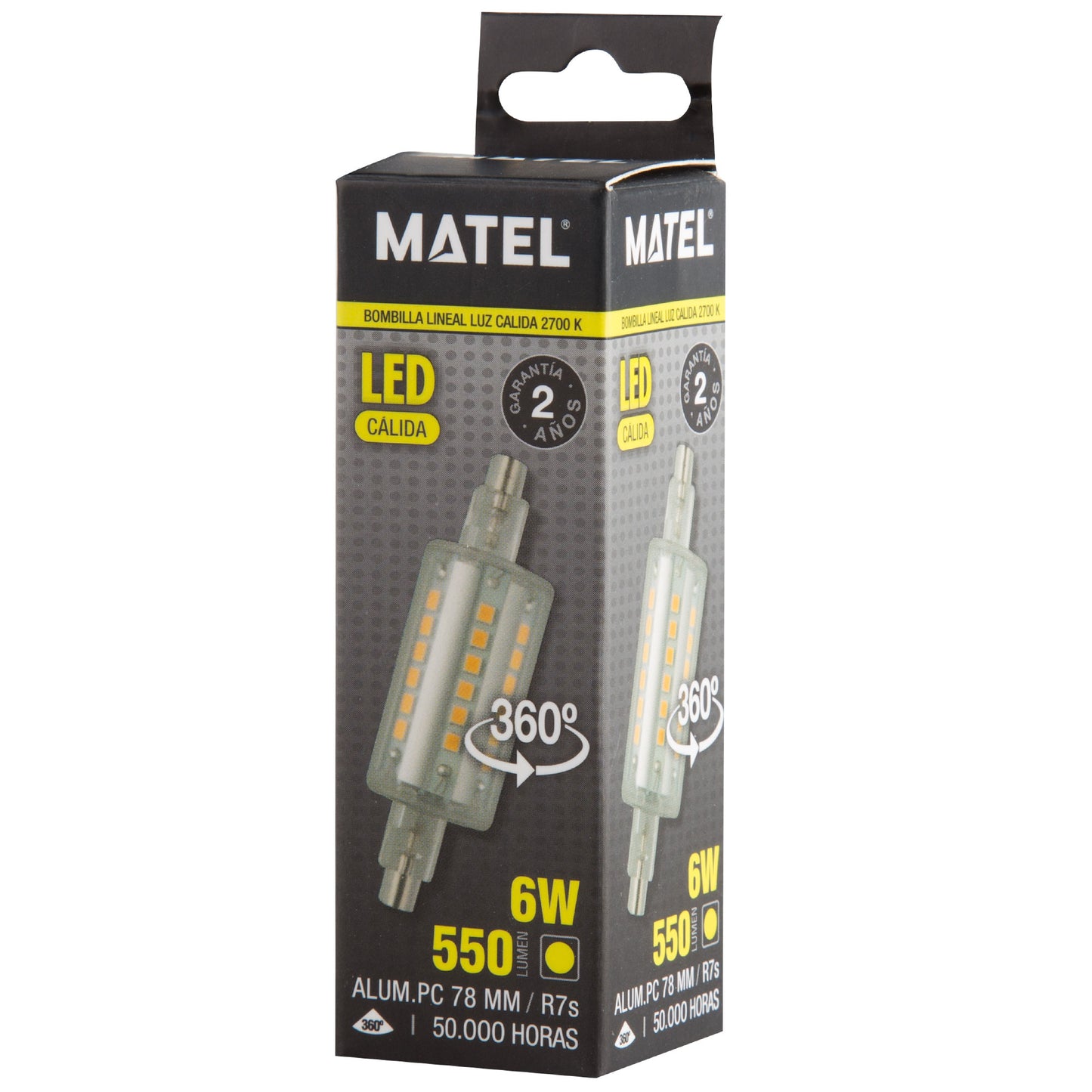 LAMPADA LED LINEAR 78 MM 118 MM 5W 6W 8W 10W 12W 360º R7S 230V AC