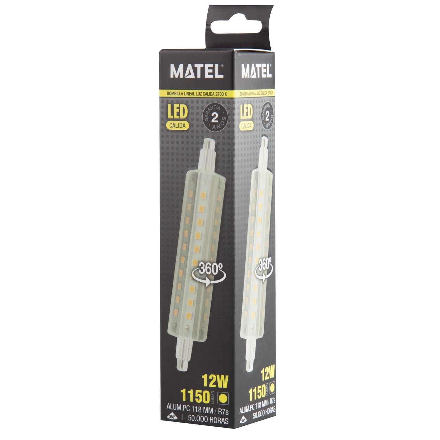 LAMPADA LED LINEAR 78 MM 118 MM 5W 6W 8W 10W 12W 360º R7S 230V AC