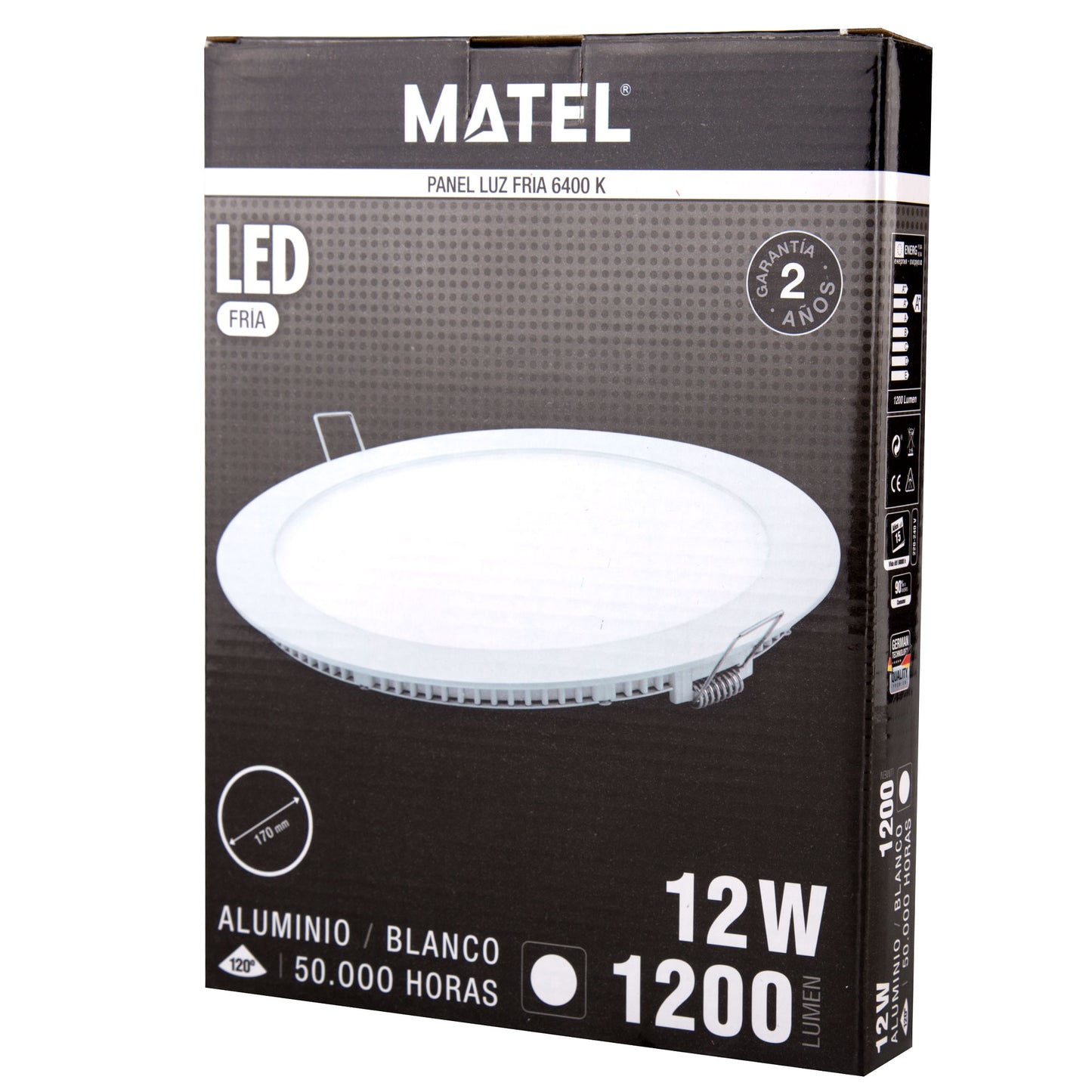 PLACA LED ULTRA FINA BRANCA REDONDA PLANA 120 EM ALUMÍNIO 230V AC