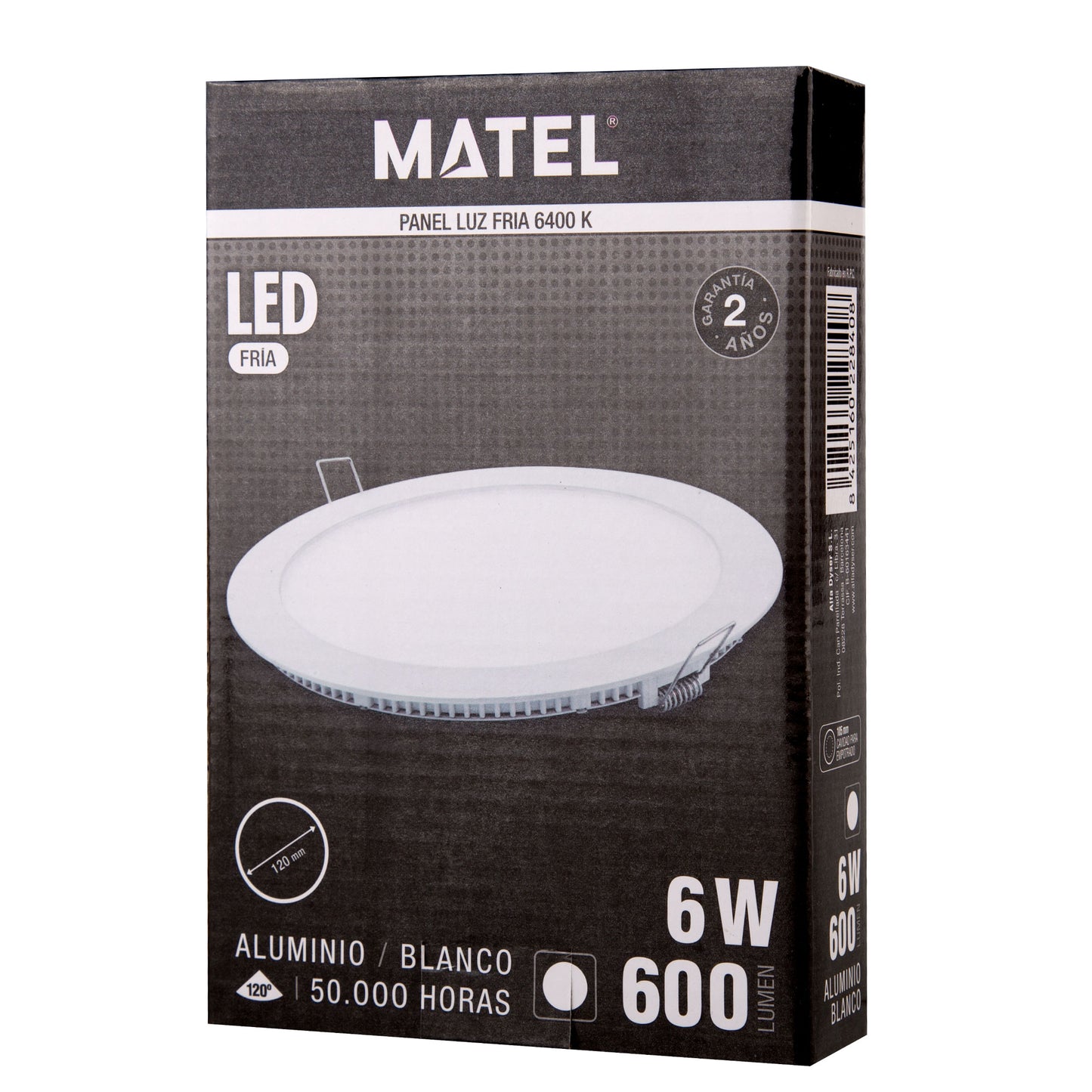 PLACA LED ULTRA FINA BRANCA REDONDA PLANA 120 EM ALUMÍNIO 230V AC