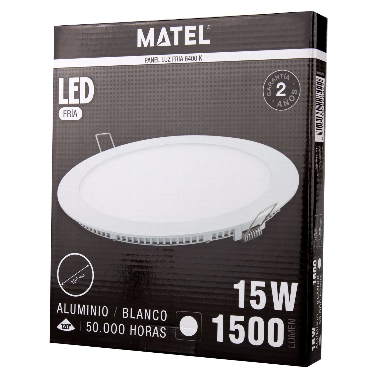 PLACA LED ULTRA FINA BRANCA REDONDA PLANA 120 EM ALUMÍNIO 230V AC