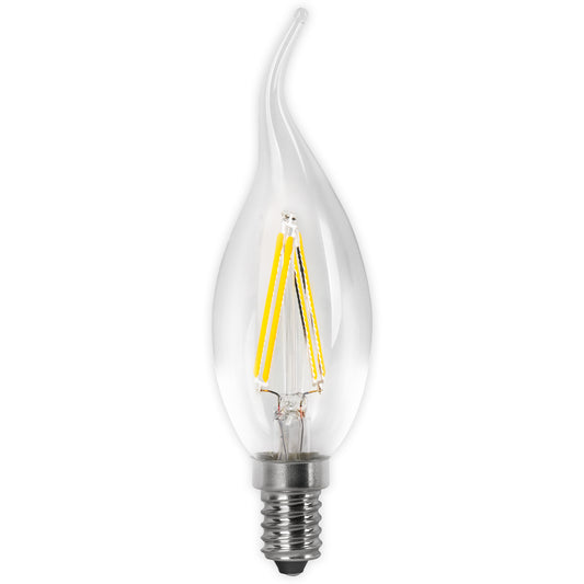 LAMPADA LED E14 4W TRANSPARENTE 6400 K VELA CHAMA FILAMENTO 360º C37