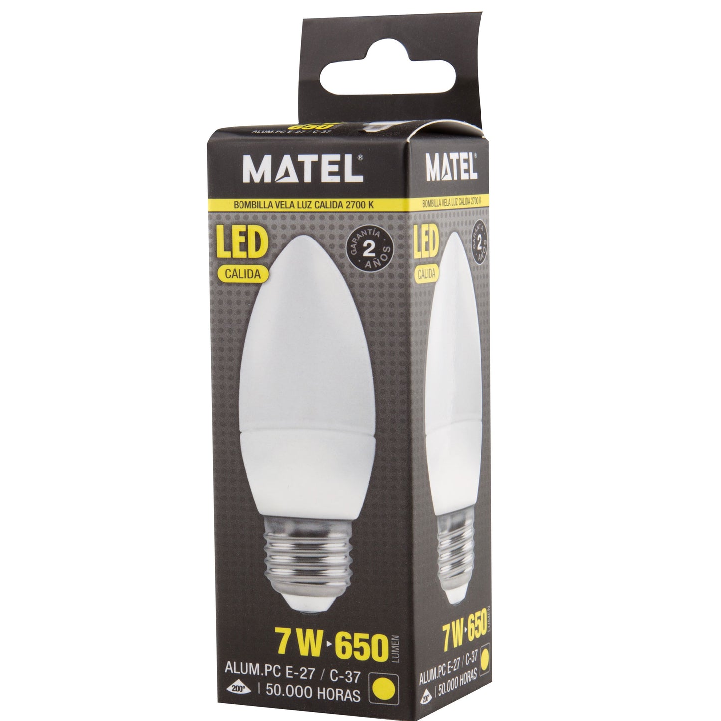 LAMPADA LED VELA E14 E27 DE 3W ATE 8W LUZ FRIA / NEUTRA / QUENTE C37 200º 230V AC