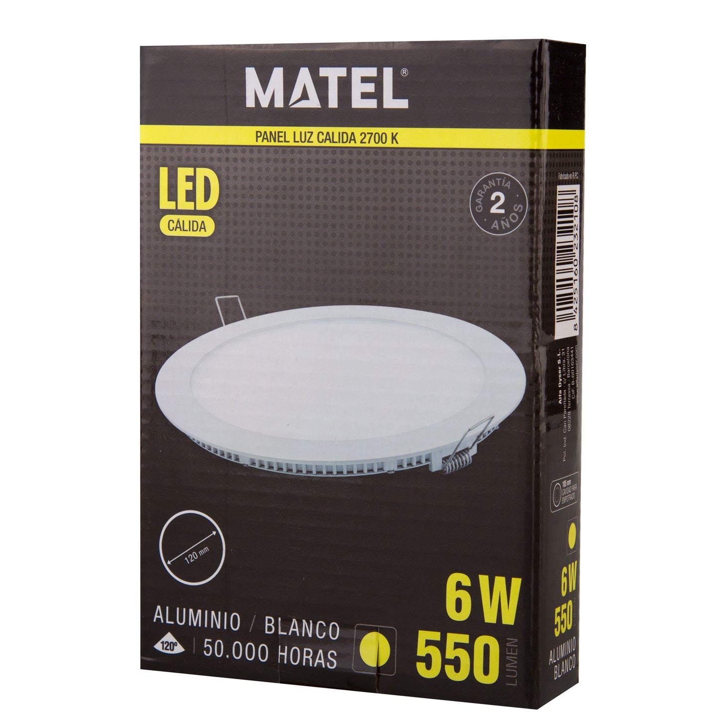 PLACA LED ULTRA FINA BRANCA REDONDA PLANA 120 EM ALUMÍNIO 230V AC