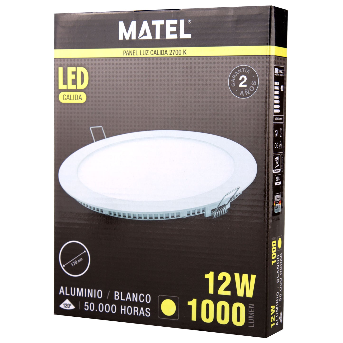 PLACA LED ULTRA FINA BRANCA REDONDA PLANA 120 EM ALUMÍNIO 230V AC
