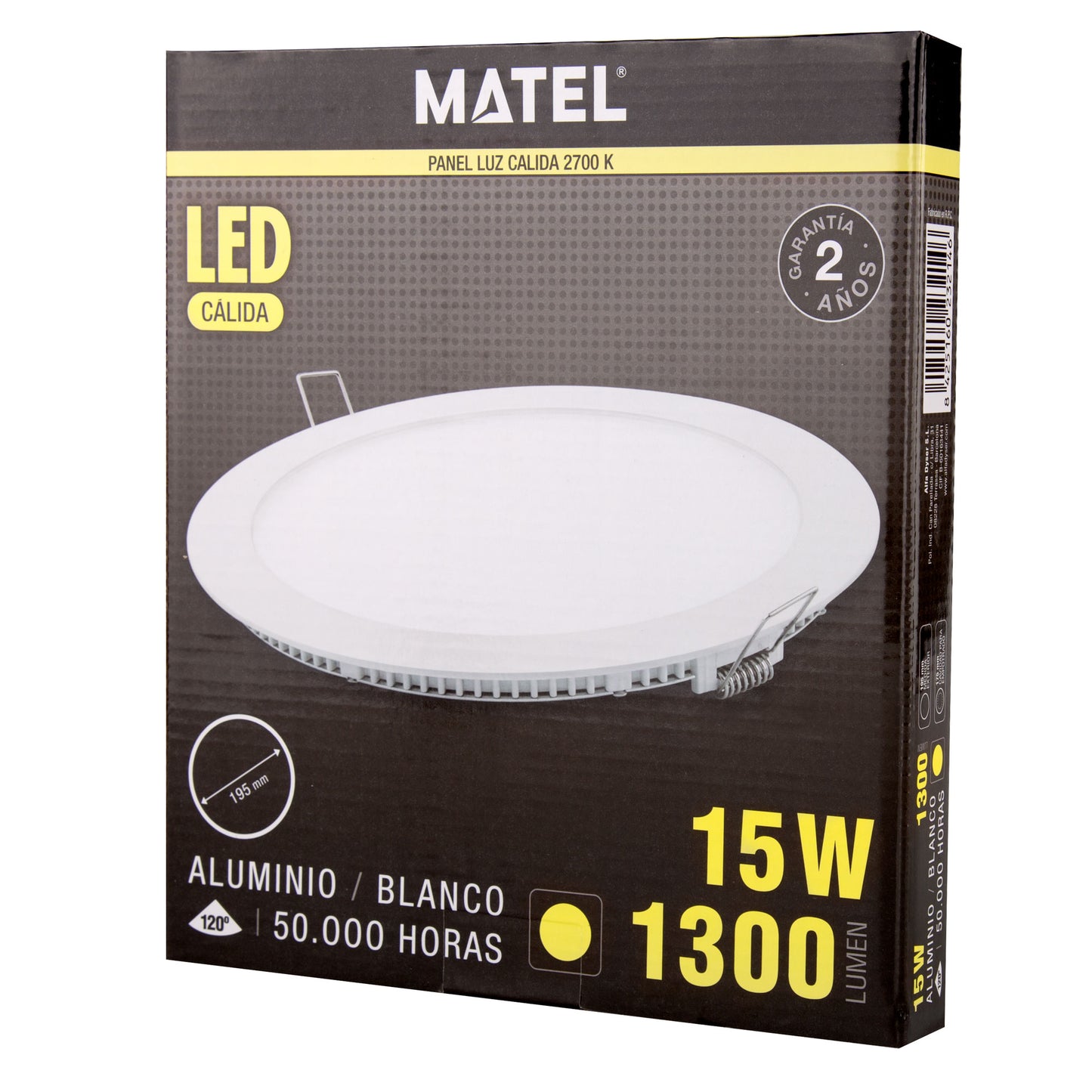 PLACA LED ULTRA FINA BRANCA REDONDA PLANA 120 EM ALUMÍNIO 230V AC