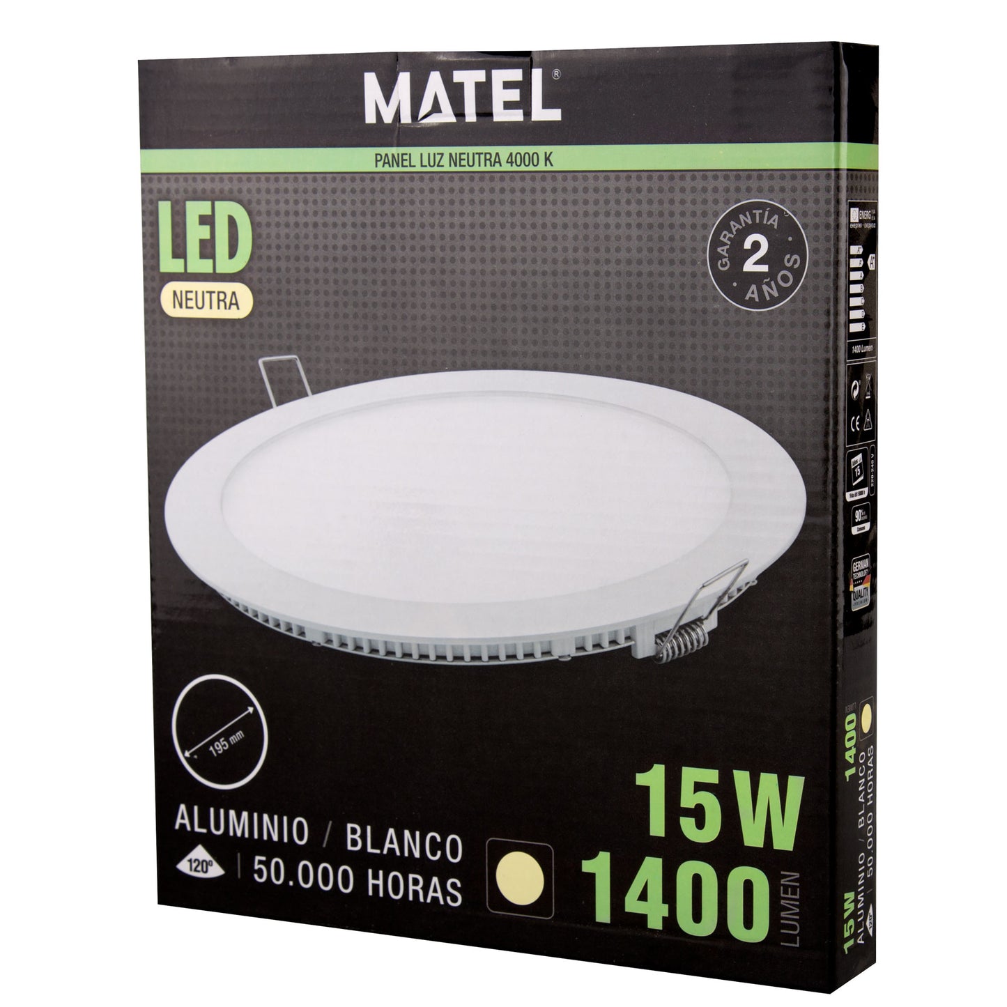 PLACA LED ULTRA FINA BRANCA REDONDA PLANA 120 EM ALUMÍNIO 230V AC