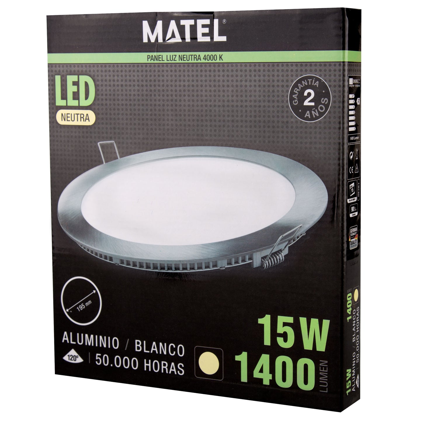 PLACA LED ULTRA FINA PRATA REDONDA PLANA 120º EM ALUMÍNIO 230V AC