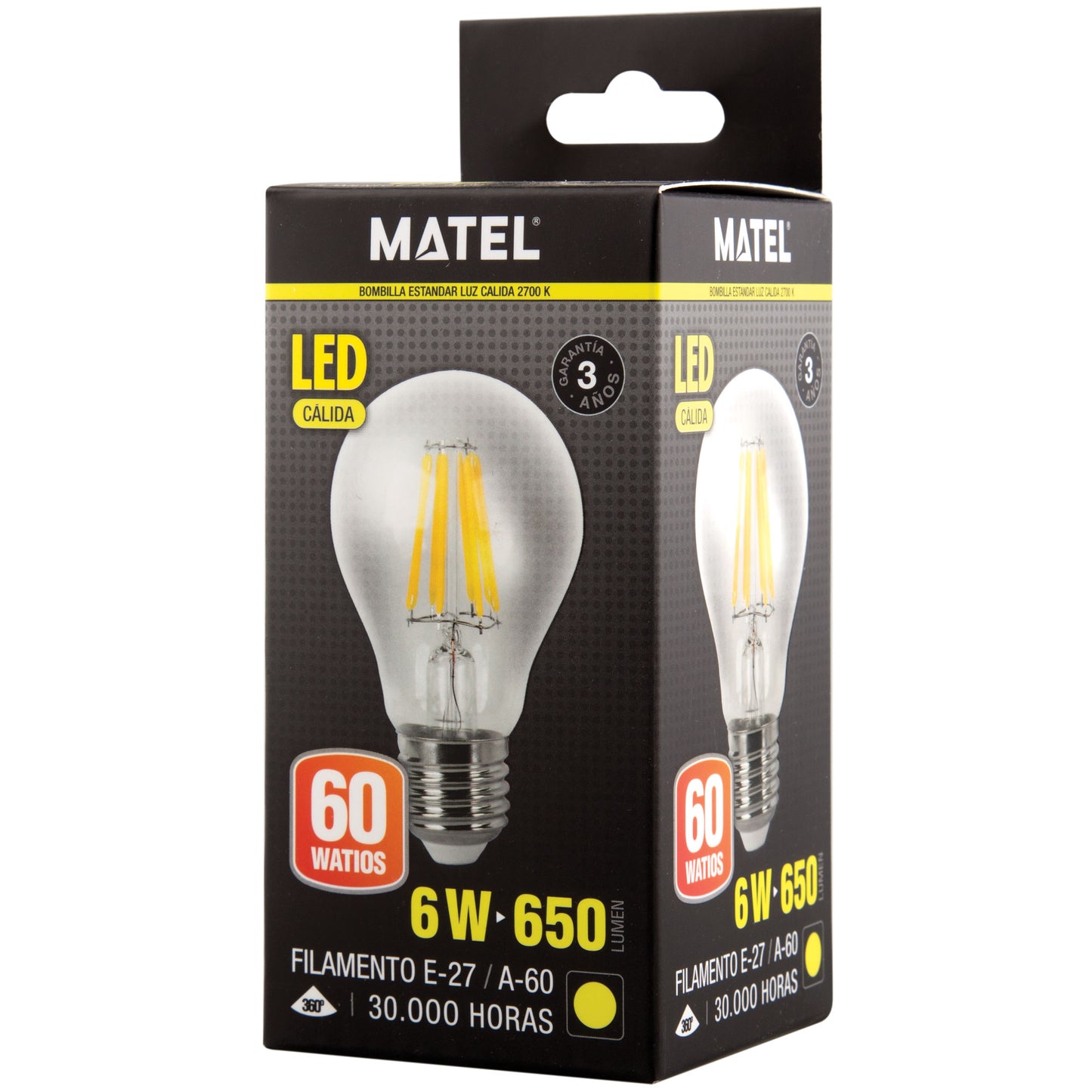 LAMPADA LED E27 4W 6W 8W 10W A60 A70 FILAMENTO 360º 100LM W 230V AC