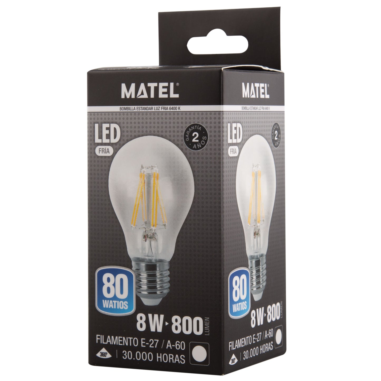 LAMPADA LED E27 4W 6W 8W 10W A60 A70 FILAMENTO 360º 100LM W 230V AC