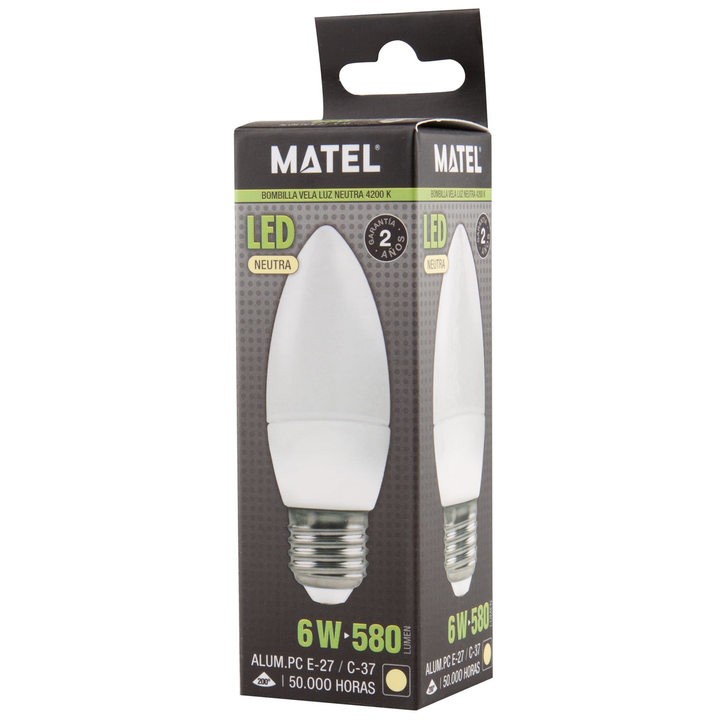LAMPADA LED VELA E14 E27 DE 3W ATE 8W LUZ FRIA / NEUTRA / QUENTE C37 200º 230V AC