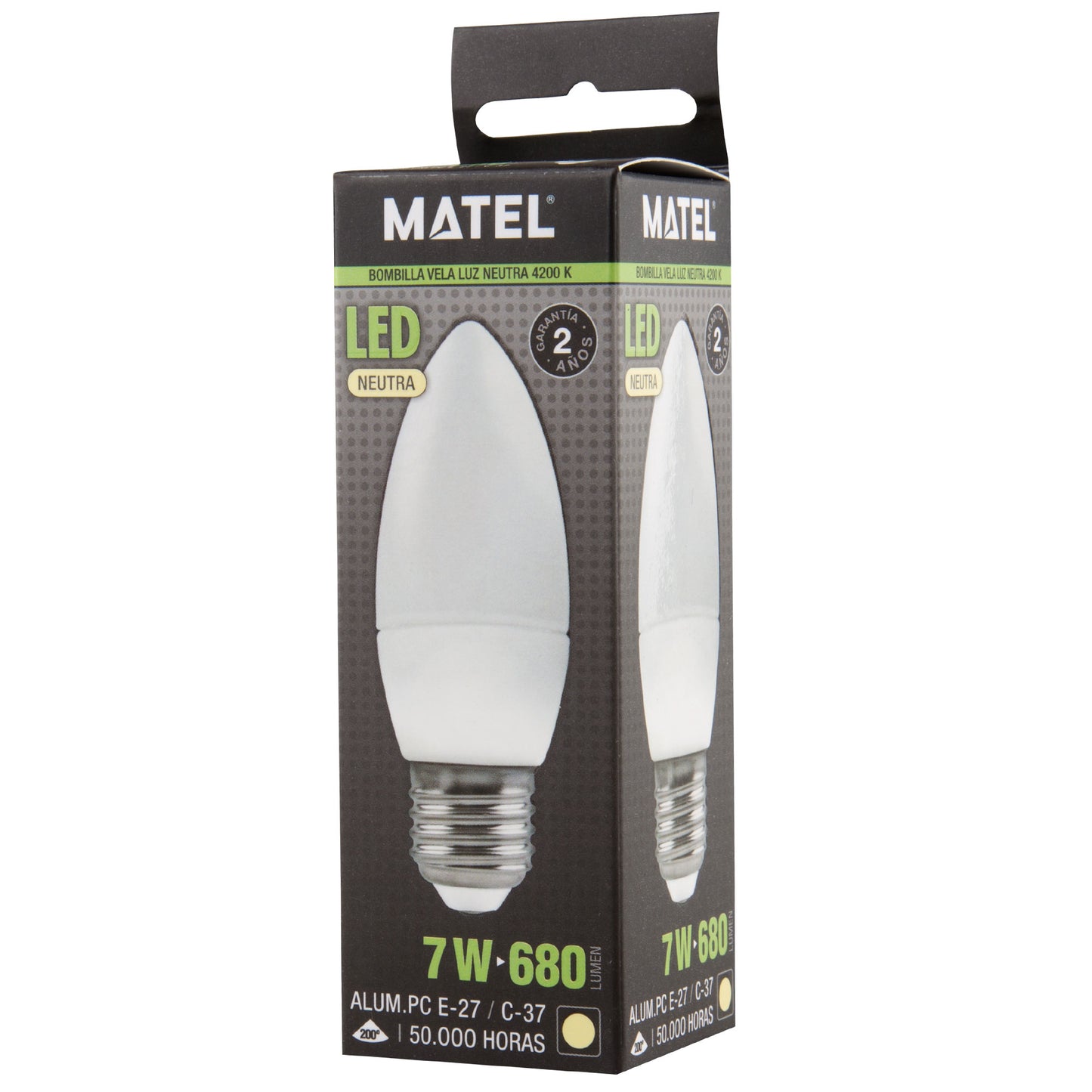 LAMPADA LED VELA E14 E27 DE 3W ATE 8W LUZ FRIA / NEUTRA / QUENTE C37 200º 230V AC