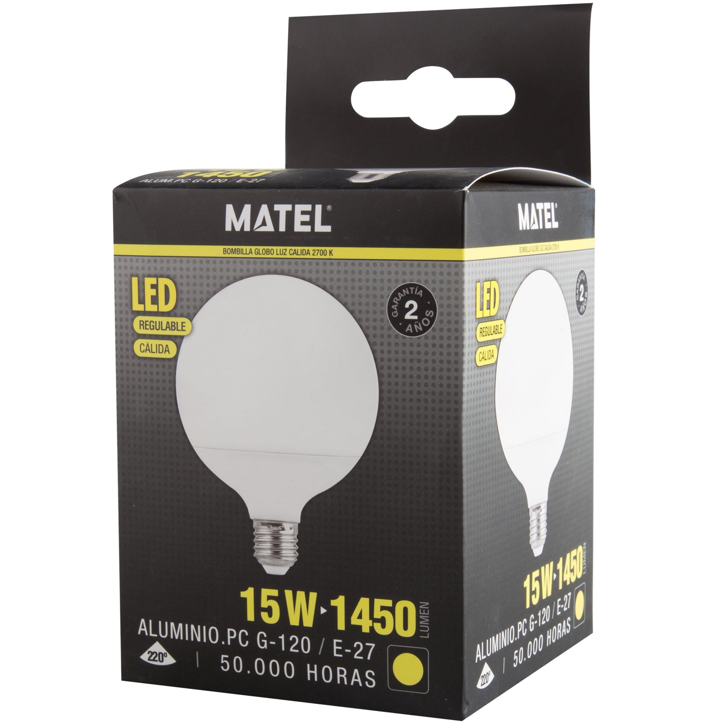 LAMPADA LED E27 14 VELA GLOBO G95 G120 REGULÁVEL 230V AC