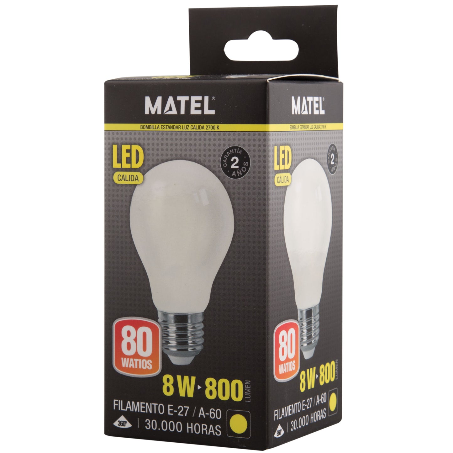 LAMPADA LED E27 4W 6W 8W 10W A60 A70 FILAMENTO 360º 100LM W 230V AC